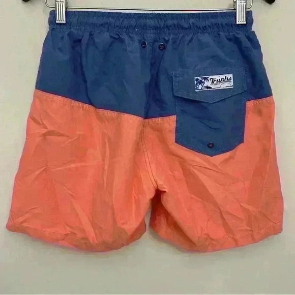 Trunks Surf & Swim Men's Swim Boardshorts Blue & Orange Size S - Picture 2 of 7